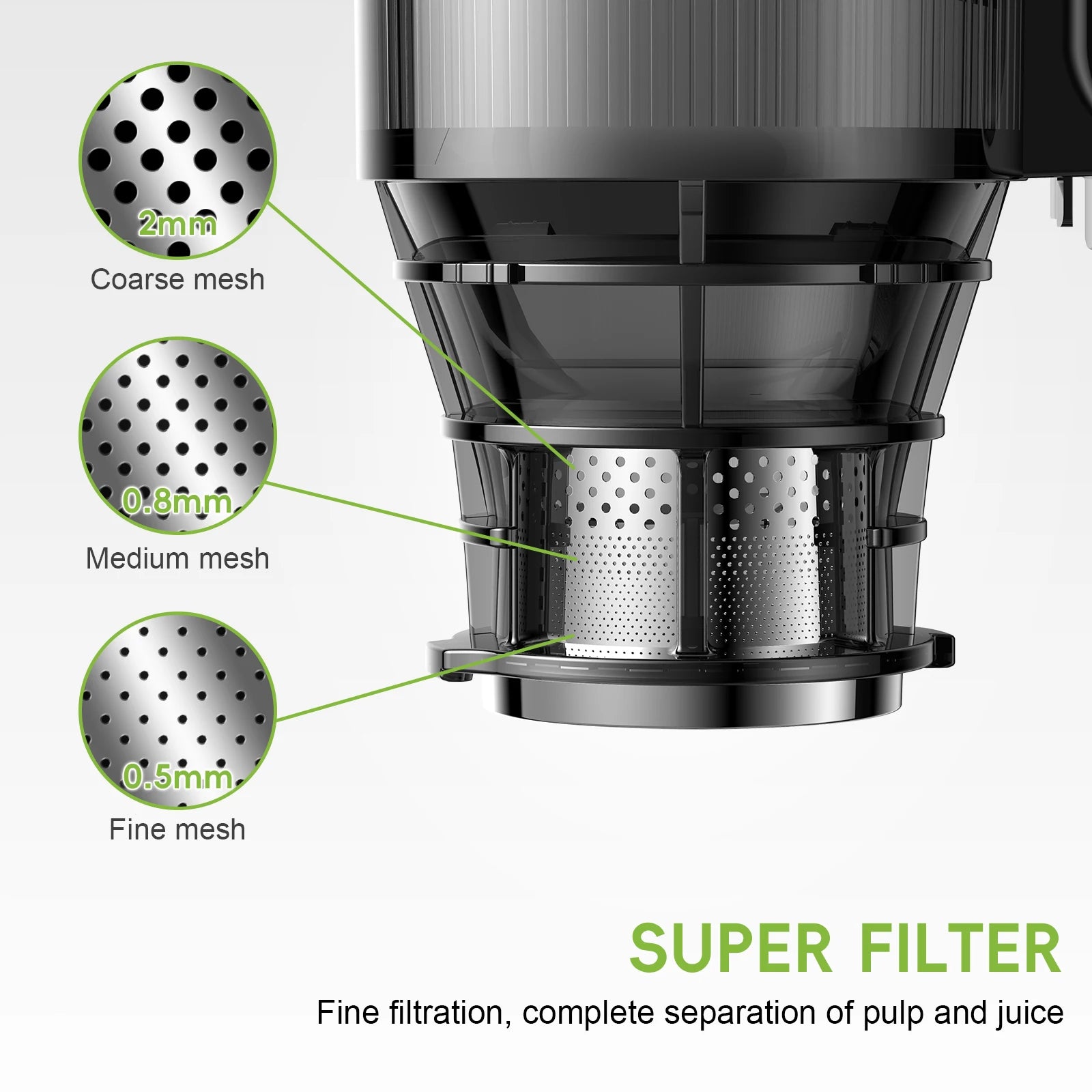 BioloMix Kaltpress Entsafter mit 130 mm Einfüllöffnung – Für ganze Früchte & Gemüse geeignet, Hohe Saftausbeute, BPA-freier Slow Juicer - LuminaryBuys